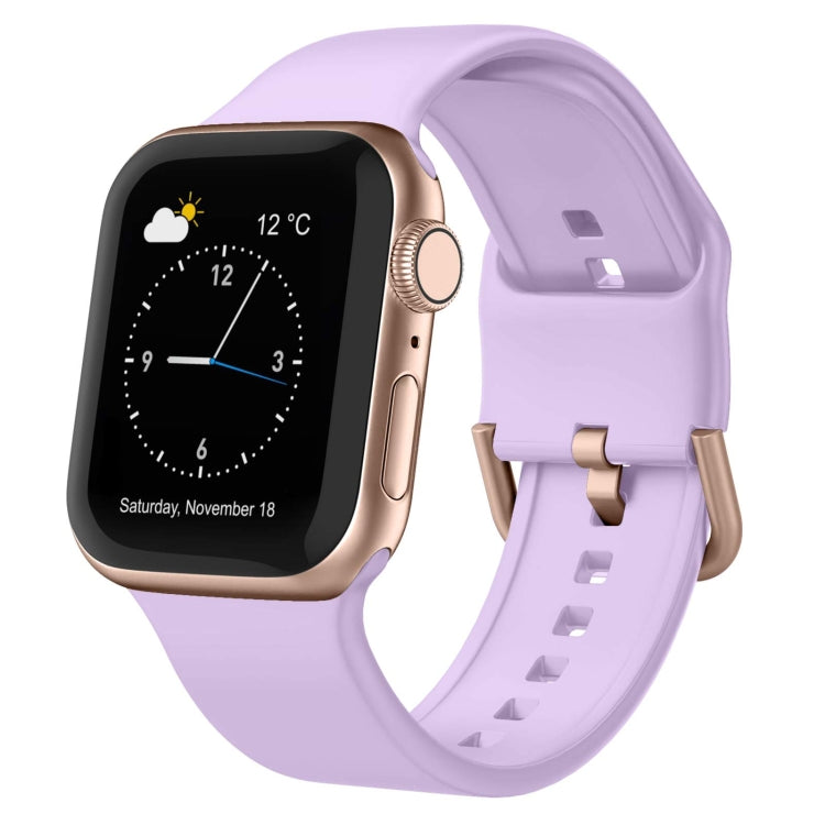 For Apple Watch 7 45mm Pin Buckle Silicone Watch Band(Lavender) - Watch Bands by PMC TechLife | Online Shopping South Africa | PMC TechLife