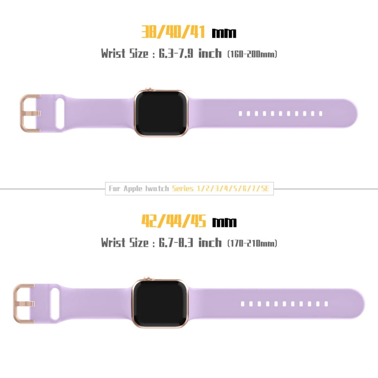 For Apple Watch 7 45mm Pin Buckle Silicone Watch Band(Lavender) - Watch Bands by PMC TechLife | Online Shopping South Africa | PMC TechLife