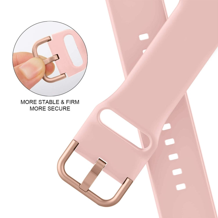 For Apple Watch SE 44mm Pin Buckle Silicone Watch Band(Pink) - Watch Bands by PMC TechLife | Online Shopping South Africa | PMC TechLife