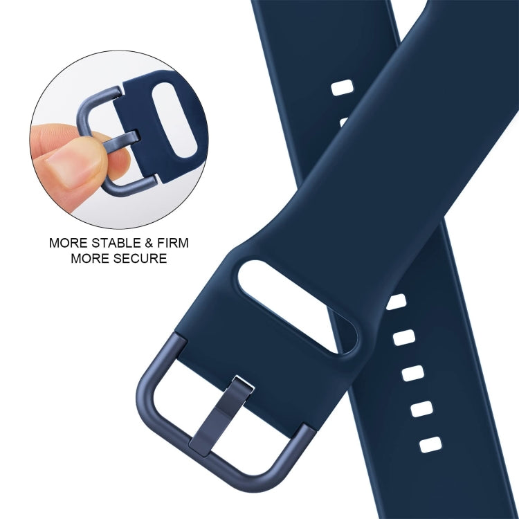 For Apple Watch SE 44mm Pin Buckle Silicone Watch Band(Abyss Blue) - Watch Bands by PMC TechLife | Online Shopping South Africa | PMC TechLife