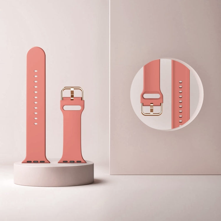 For Apple Watch 5 40mm Pin Buckle Silicone Watch Band(Coral) - Watch Bands by PMC TechLife | Online Shopping South Africa | PMC TechLife
