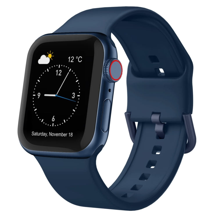 For Apple Watch 4 44mm Pin Buckle Silicone Watch Band(Abyss Blue) - Watch Bands by PMC TechLife | Online Shopping South Africa | PMC TechLife