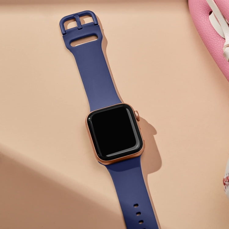 For Apple Watch 4 40mm Pin Buckle Silicone Watch Band(Violet Gray) - Watch Bands by PMC TechLife | Online Shopping South Africa | PMC TechLife