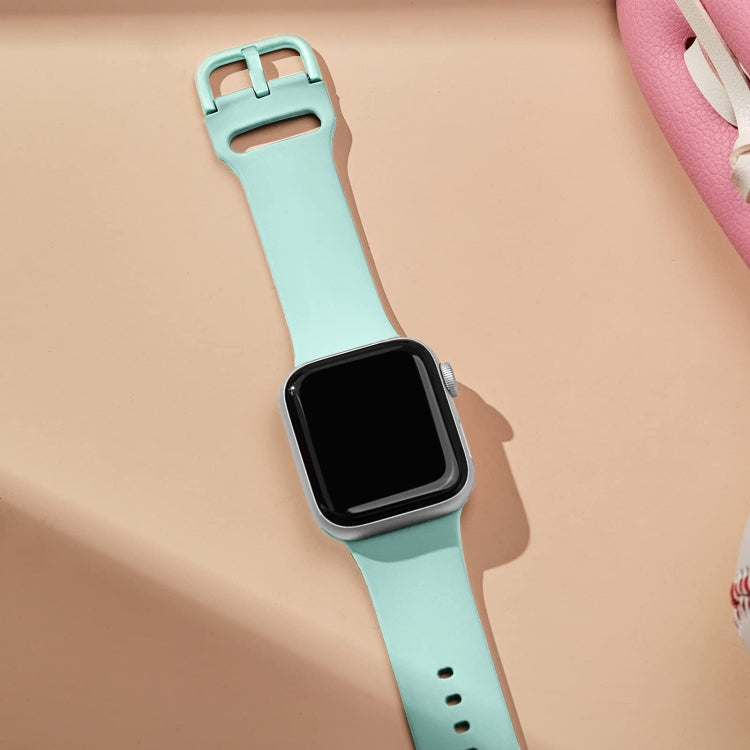 For Apple Watch 3 38mm Pin Buckle Silicone Watch Band(Mint Green) - Watch Bands by PMC TechLife | Online Shopping South Africa | PMC TechLife