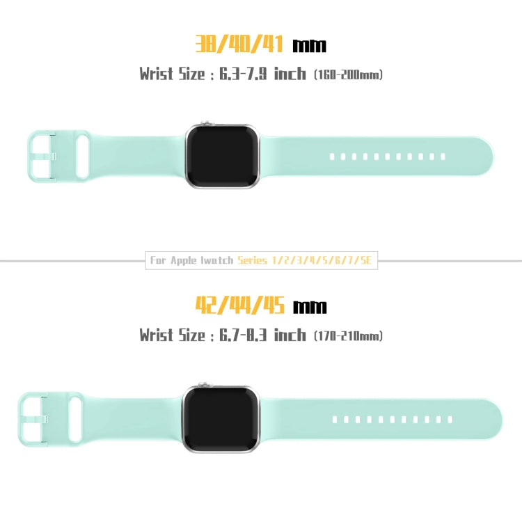 For Apple Watch 3 42mm Pin Buckle Silicone Watch Band(Mint Green) - Watch Bands by PMC TechLife | Online Shopping South Africa | PMC TechLife
