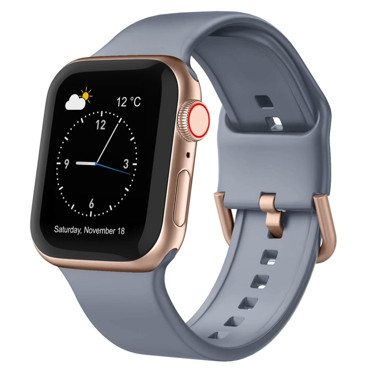 For Apple Watch 42mm Pin Buckle Silicone Watch Band(Blue Grey) - Watch Bands by PMC TechLife | Online Shopping South Africa | PMC TechLife