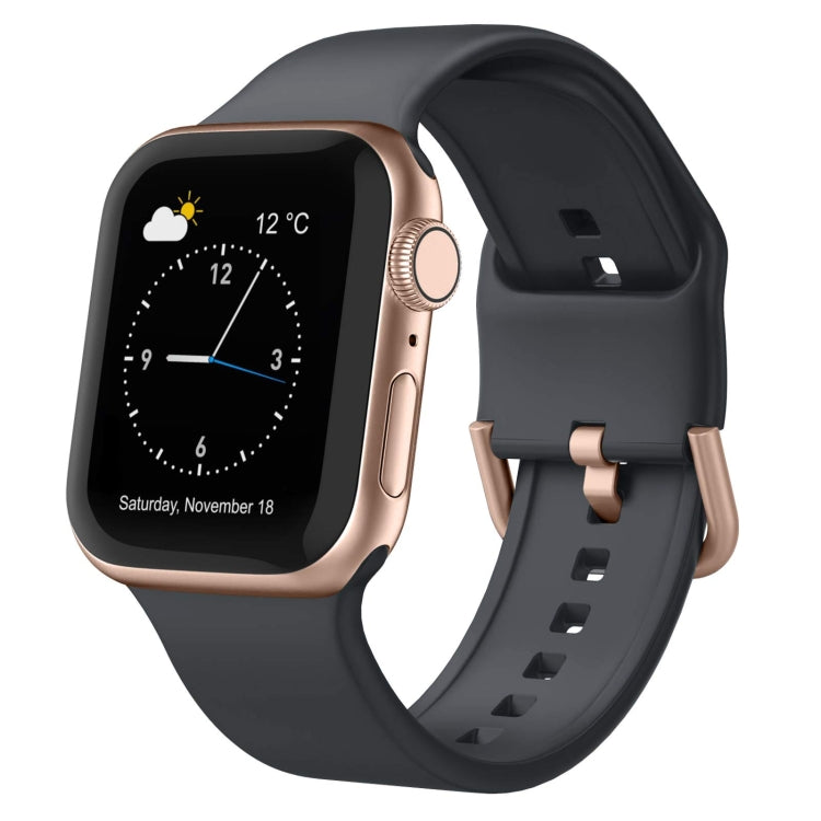 For Apple Watch 42mm Pin Buckle Silicone Watch Band(Dark Grey) - Watch Bands by PMC TechLife | Online Shopping South Africa | PMC TechLife