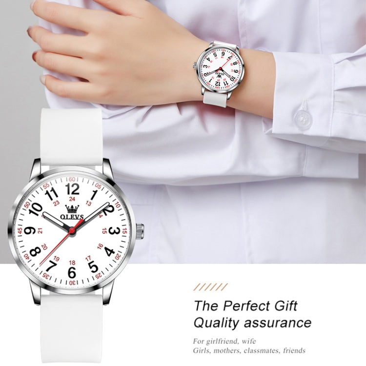 OLEVS 9953 Women Simple Silicone Strap Waterproof Quartz Watch(White) - Silicone Strap Watches by OLEVS | Online Shopping South Africa | PMC Jewellery