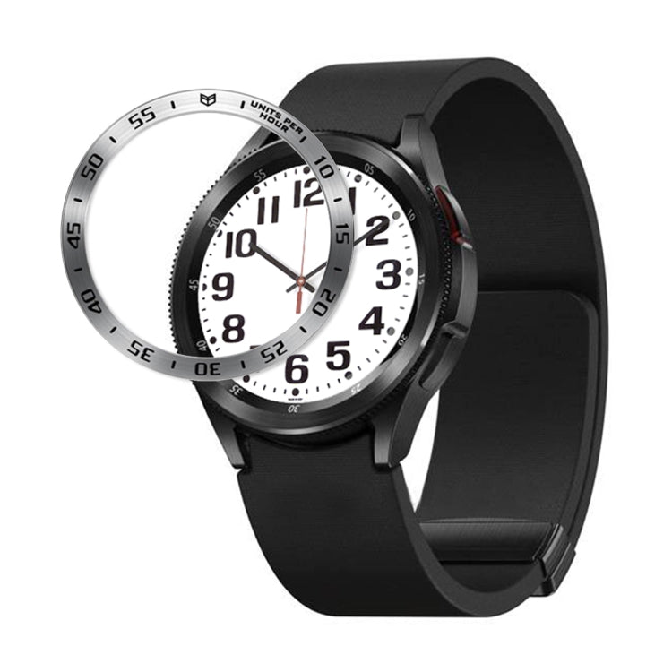 For Samsung Galaxy Watch6 Classic 43mm A Style Smart Watch Steel Ring Protective Frame(Silver) - Watch Cases by PMC TechLife | Online Shopping South Africa | PMC TechLife