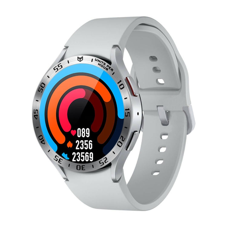 For Samsung Galaxy Watch6 Classic 43mm A Style Smart Watch Steel Ring Protective Frame(Silver) - Watch Cases by PMC TechLife | Online Shopping South Africa | PMC TechLife