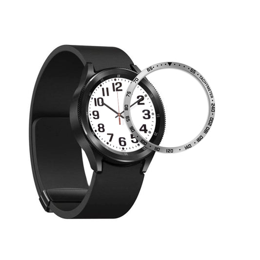 For Samsung Galaxy Watch6 Classic 47mm E Style Smart Watch Steel Ring Protective Frame(Silver) - Watch Cases by PMC Jewellery | Online Shopping South Africa | PMC Jewellery