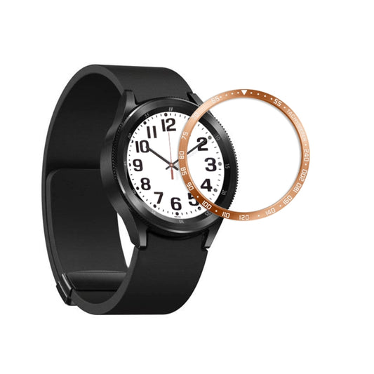 For Samsung Galaxy Watch6 Classic 47mm E Style Smart Watch Steel Ring Protective Frame(Rose Gold) - Watch Cases by PMC Jewellery | Online Shopping South Africa | PMC Jewellery