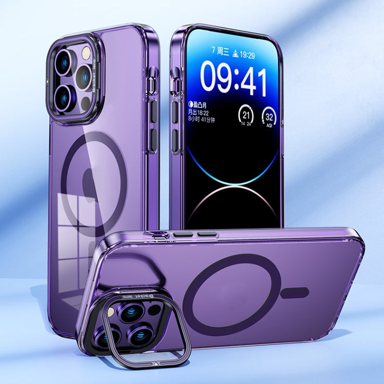 For iPhone 15 MagSafe Magnetic Invisible Holder Transparent Phone Case(Blue) - free shipping - PMC TechLife - Order now!