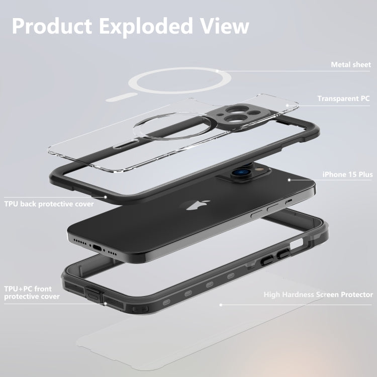 For iPhone 15 Plus RedPepper IP68 Waterproof MagSafe Phone Case(Black) - free shipping - PMC TechLife - Order now!