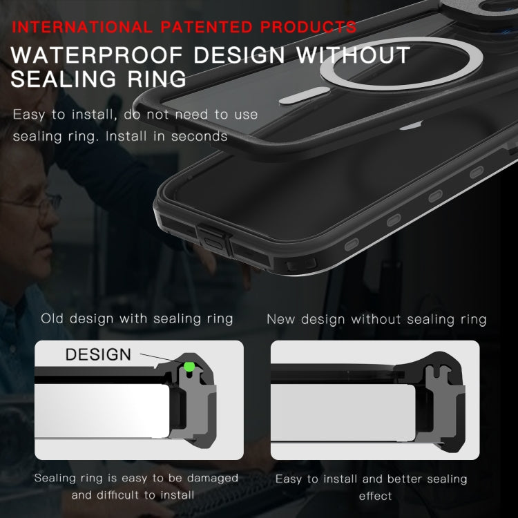 For iPhone 15 RedPepper IP68 Waterproof MagSafe Phone Case(Black) - iPhone 15 Cases by RedPepper | Online Shopping South Africa | PMC TechLife | Buy Now Pay Later Mobicred