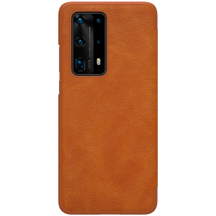 For Huawei P40 Pro Plus NILLKIN QIN Series Crazy Horse Texture Horizontal Flip Leather Case with Card Slot(Brown) - Huawei Cases by NILLKIN | Online Shopping South Africa | PMC Jewellery