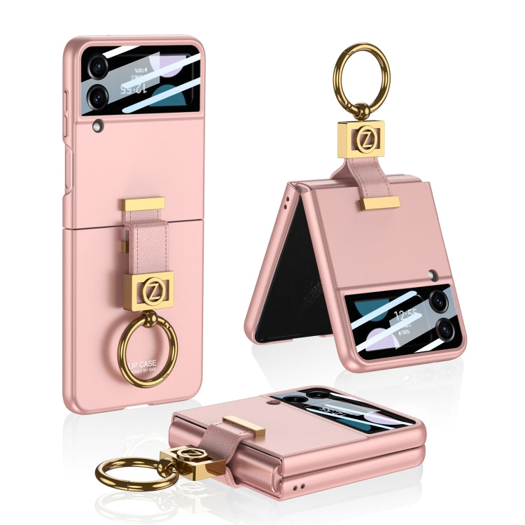 For Samsung Galaxy Z Flip4 5G GKK Integrated Ultra-thin Phone Case with Z Ring Holder(Pink) - Galaxy Z Flip4 5G Cases by GKK | Online Shopping South Africa | PMC Jewellery