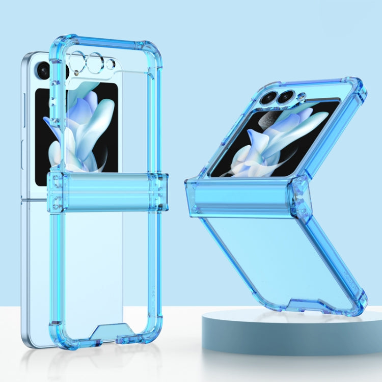 For Samsung Galaxy Z Flip5 GKK Electroplated Airbag Hinge Shockproof Phone Case(Transparent Blue) - Galaxy Z Flip5 Cases by GKK | Online Shopping South Africa | PMC Jewellery | Buy Now Pay Later Mobicred