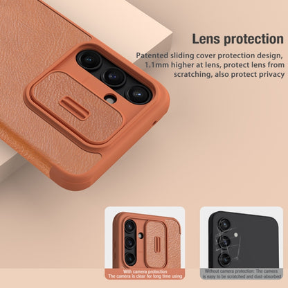 For Samsung Galaxy A55 NILLKIN QIN Series Pro Sliding Camera Cover Design Leather Phone Case(Black) - Galaxy Phone Cases by NILLKIN | Online Shopping South Africa | PMC Jewellery
