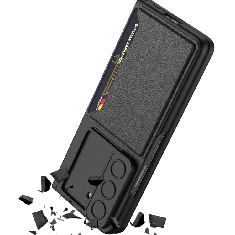 For Samsung Galaxy Z Fold5 GKK Integrated Ultra-thin Sliding Window Folding Phone Case with Card Holder(Light Blue) - free shipping - PMC TechLife - Order now!