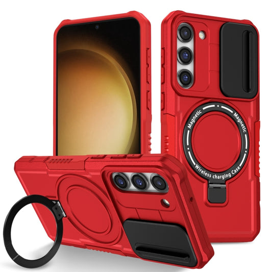 For Samsung Galaxy S23+ 5G Sliding Camshield Magsafe Holder TPU Hybrid PC Phone Case(Red) - Galaxy S23+ 5G Cases by PMC Jewellery | Online Shopping South Africa | PMC Jewellery