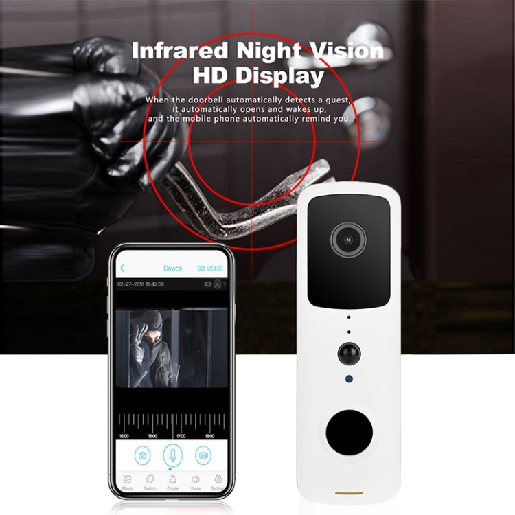 T30 Tuya Smart WiFi Visual Dingdong Doorbell with Battery Supports Two-Way Intercom & Night Vision(White) - free shipping - PMC TechLife - Order now!