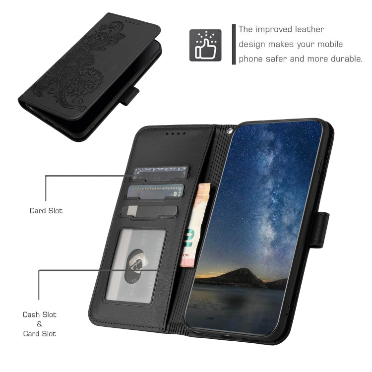 For Huawei Mate 10 Pro Datura Flower Embossed Flip Leather Phone Case(Black) - Huawei Cases by PMC TechLife | Online Shopping South Africa | PMC TechLife | Buy Now Pay Later Mobicred