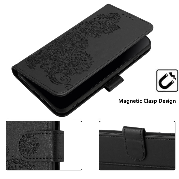 For Huawei Mate 10 Pro Datura Flower Embossed Flip Leather Phone Case(Black) - Huawei Cases by PMC TechLife | Online Shopping South Africa | PMC TechLife | Buy Now Pay Later Mobicred