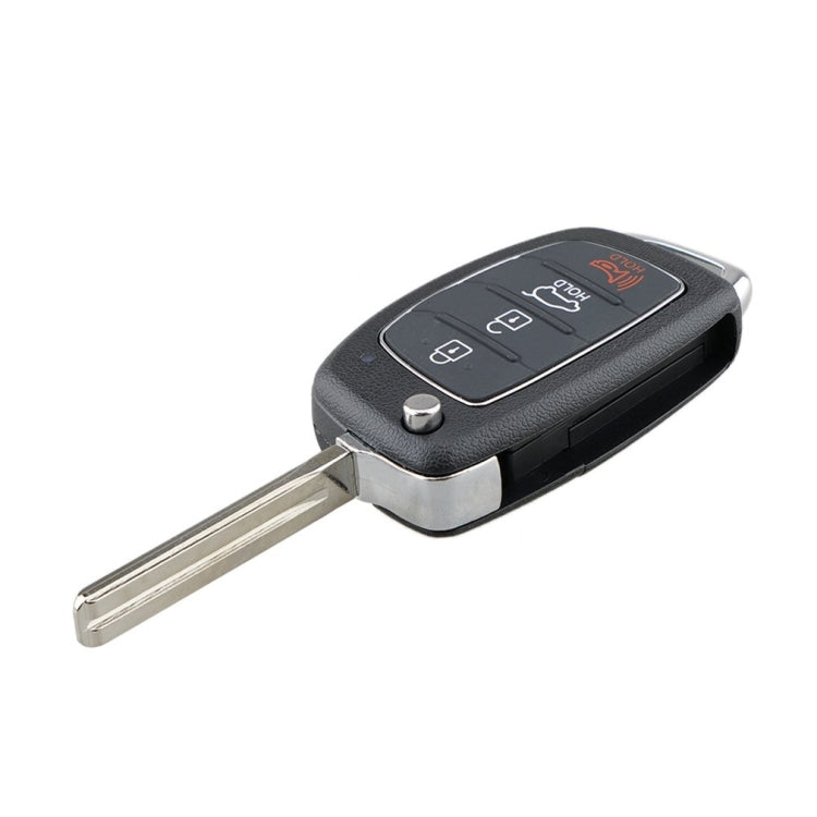For Hyundai 4-button Folding Car Key Shell with Metal Edge Solaris ix35 ix4 Santa - Remote Car Key by PMC TechLife | Online Shopping South Africa | PMC TechLife