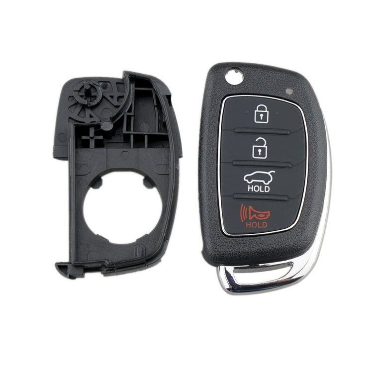 For Hyundai 4-button Folding Car Key Shell with Metal Edge Solaris ix35 ix4 Santa - Remote Car Key by PMC TechLife | Online Shopping South Africa | PMC TechLife