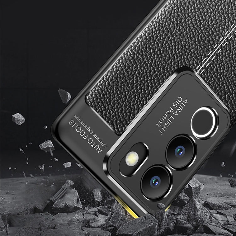 For vivo S17/S17 Pro/V29 5G Litchi Texture Shockproof TPU Phone Case(Black) - free shipping - PMC TechLife - Order now!