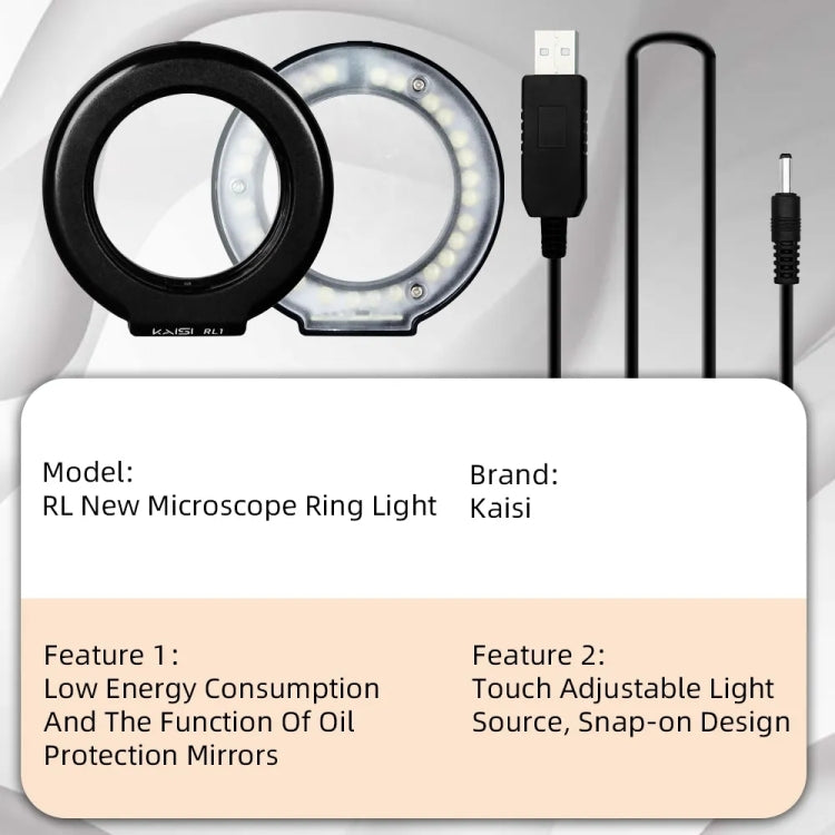Kaisi RL1 28 Lamp Beads USB Interface Adjustable Brightness Microscope LED Ring Light - free shipping - PMC TechLife - Order now!