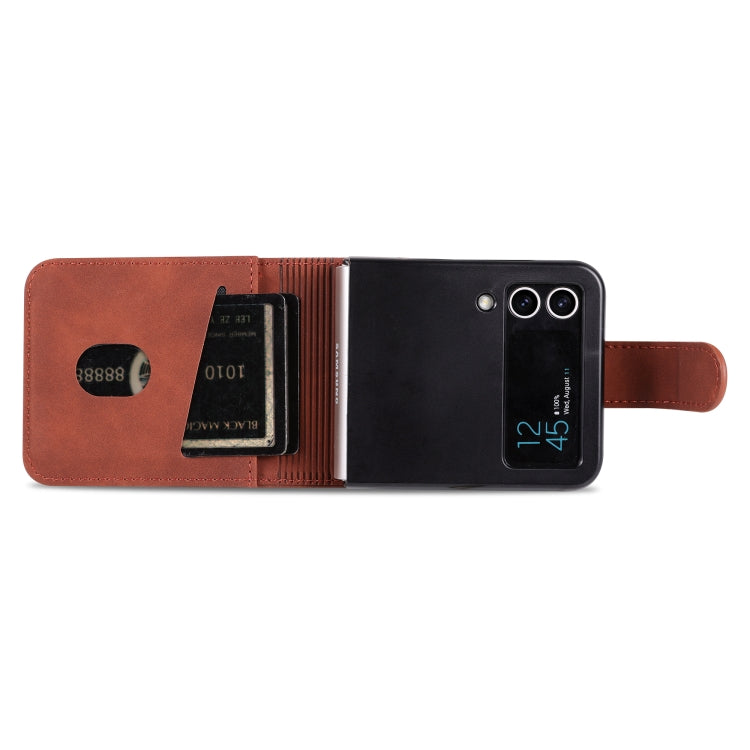 For Samsung Galaxy Z Flip4 5G AZNS Skin Feel Calf Texture Flip Leather Phone Case(Brown) - Galaxy Z Flip4 5G Cases by AZNS | Online Shopping South Africa | PMC Jewellery | Buy Now Pay Later Mobicred