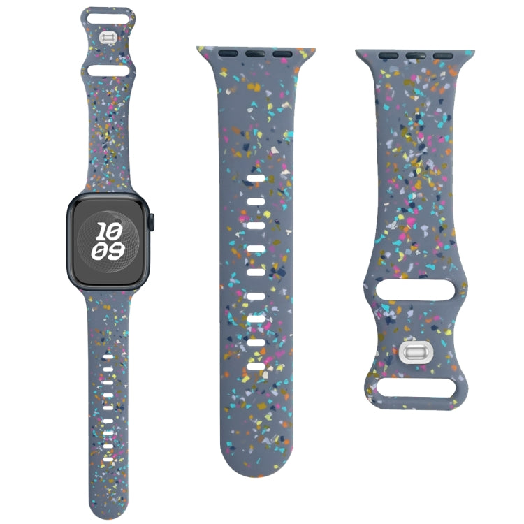 For Apple Watch Ultra 2 49mm Floral Silicone Watch Band(Grey) - Watch Bands by PMC TechLife | Online Shopping South Africa | PMC TechLife