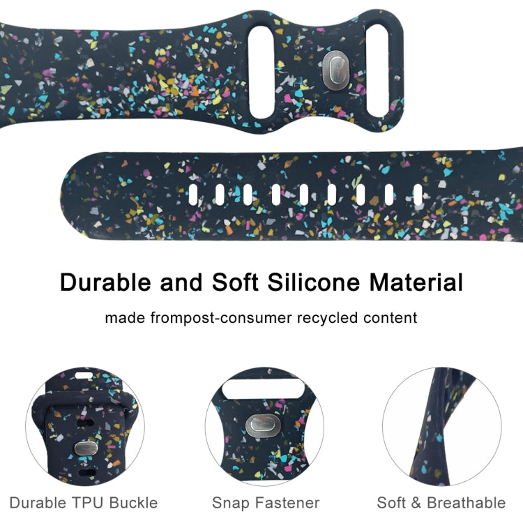 For Apple Watch Serie 7 45mm Floral Silicone Watch Band(Blue) - Watch Bands by PMC TechLife | Online Shopping South Africa | PMC TechLife