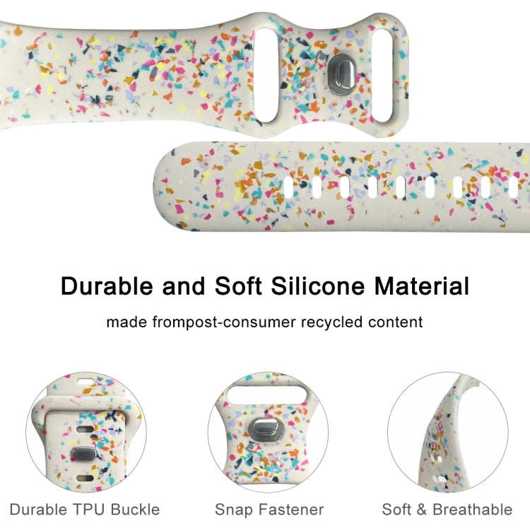 For Apple Watch Serie 6 44mm Floral Silicone Watch Band(Starlight) - Watch Bands by PMC TechLife | Online Shopping South Africa | PMC TechLife