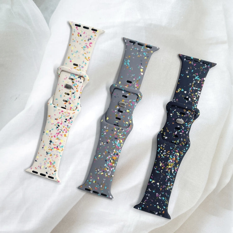For Apple Watch 42mm Floral Silicone Watch Band(Starlight) - Watch Bands by PMC TechLife | Online Shopping South Africa | PMC TechLife