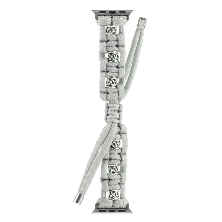 For Apple Watch Series 2 42mm Silk Silver Beads Braided Watch Band(Grey) - free shipping - PMC TechLife - Order now!
