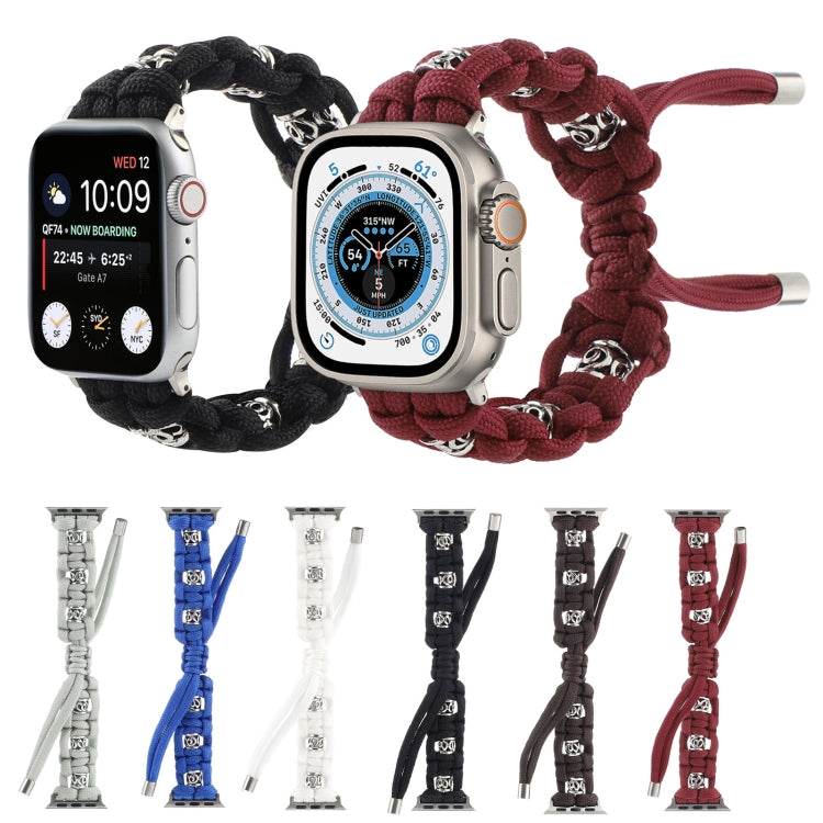 For Apple Watch Series 2 42mm Silk Silver Beads Braided Watch Band(Grey) - free shipping - PMC TechLife - Order now!