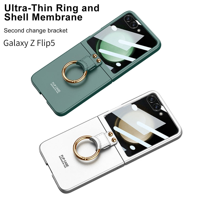 For Samsung Galaxy Z Flip5 GKK Integrated Ultra-thin PC Ring Holder Phone Case(Black) - Galaxy Z Flip5 Cases by GKK | Online Shopping South Africa | PMC TechLife | Buy Now Pay Later Mobicred