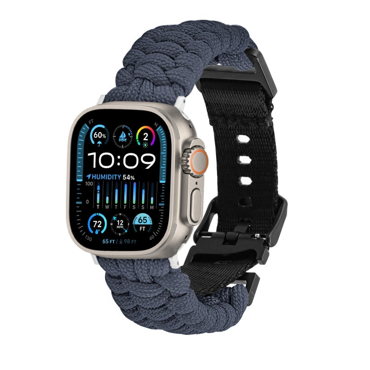 For Apple Watch Ultra 49mm Paracord Plain Braided Webbing Buckle Watch Band(Grey) - free shipping - PMC TechLife - Order now!