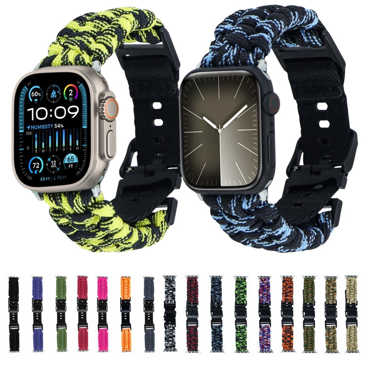 For Apple Watch Series 3 42mm Paracord Plain Braided Webbing Buckle Watch Band(Black) - free shipping - PMC TechLife - Order now!
