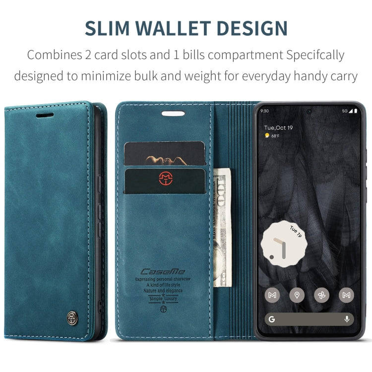 For Google Pixel 8 Pro CaseMe 013 Multifunctional Horizontal Flip Leather Phone Case(Blue) - Google Cases by CaseMe | Online Shopping South Africa | PMC Jewellery | Buy Now Pay Later Mobicred