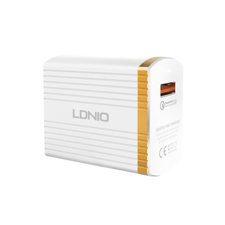 LDNIO A1302Q 2 in 1 18W QC3.0 USB Interface Grid Shape Travel Charger Mobile Phone Charger with Micro USB Data Cable, UK Plug - USB Charger by LDNIO | Online Shopping South Africa | PMC TechLife | Buy Now Pay Later Mobicred