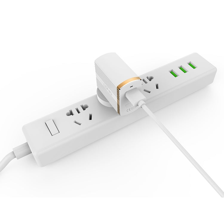 LDNIO A1302Q 2 in 1 18W QC3.0 USB Interface Grid Shape Travel Charger Mobile Phone Charger with Micro USB Data Cable, UK Plug - USB Charger by LDNIO | Online Shopping South Africa | PMC TechLife | Buy Now Pay Later Mobicred