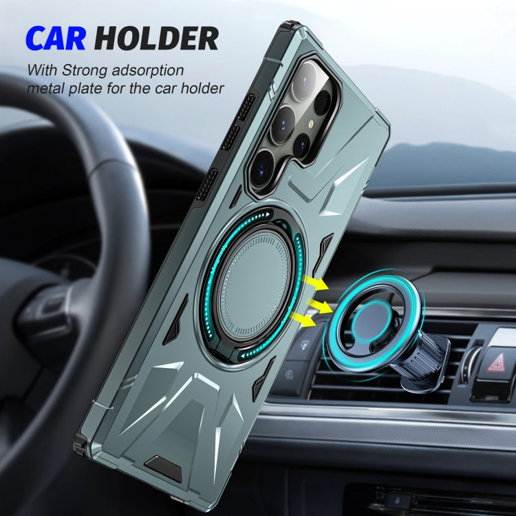 For Samsung Galaxy S23 5G MagSafe Magnetic Shockproof Phone Case with Ring Holder(Green) - Galaxy S23 5G Cases by PMC TechLife | Online Shopping South Africa | PMC TechLife