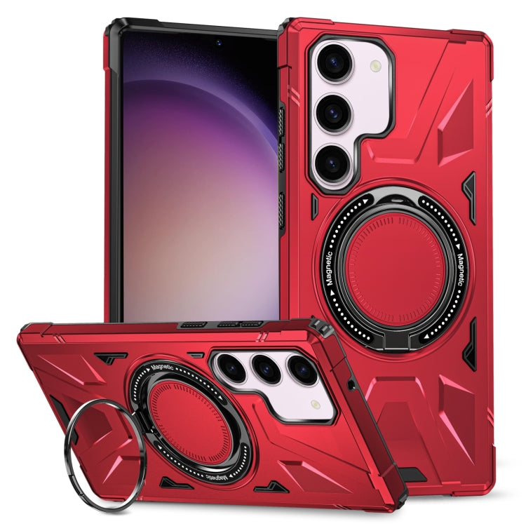For Samsung Galaxy S23+ 5G MagSafe Magnetic Shockproof Phone Case with Ring Holder(Red) - Galaxy S23+ 5G Cases by PMC TechLife | Online Shopping South Africa | PMC TechLife