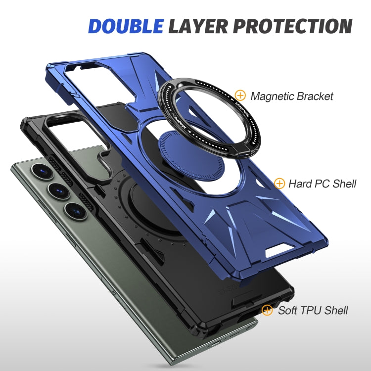 For Samsung Galaxy S23 Ultra 5G MagSafe Magnetic Shockproof Phone Case with Ring Holder(Navy Blue) - Galaxy S23 Ultra 5G Cases by PMC TechLife | Online Shopping South Africa | PMC TechLife