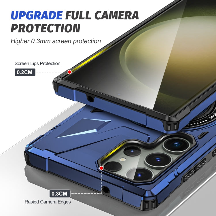 For Samsung Galaxy S23 Ultra 5G MagSafe Magnetic Shockproof Phone Case with Ring Holder(Navy Blue) - Galaxy S23 Ultra 5G Cases by PMC TechLife | Online Shopping South Africa | PMC TechLife