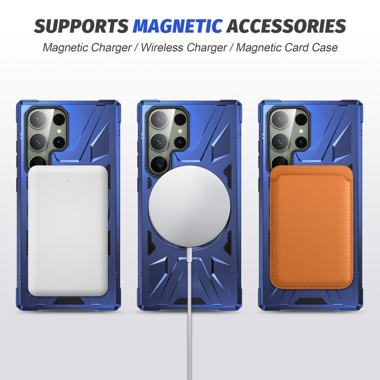 For Samsung Galaxy S23 Ultra 5G MagSafe Magnetic Shockproof Phone Case with Ring Holder(Navy Blue) - Galaxy S23 Ultra 5G Cases by PMC TechLife | Online Shopping South Africa | PMC TechLife